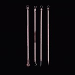 Instrument pentru tratamente cosmetice - CIS036, set 4 bucati Bronz + Suport